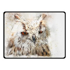 Bird Owl Animal Art Abstract Double Sided Fleece Blanket (small)  by Celenk