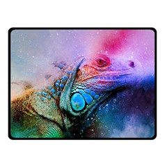 Lizard Reptile Art Abstract Animal Double Sided Fleece Blanket (small)  by Celenk