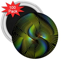 Fractal Abstract Design Fractal Art 3  Magnets (100 Pack) by Celenk