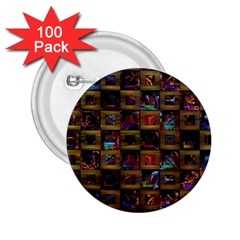 Kaleidoscope Pattern Abstract Art 2 25  Buttons (100 Pack)  by Celenk