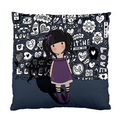 Dolly Girl In Purple Standard Cushion Case (two Sides) by Valentinaart