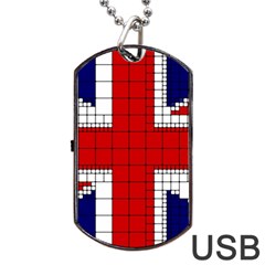 Union Jack Flag Uk Patriotic Dog Tag Usb Flash (two Sides) by Celenk