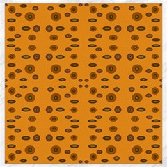 Brown Circle Pattern On Yellow Canvas 16  X 16   by BrightVibesDesign