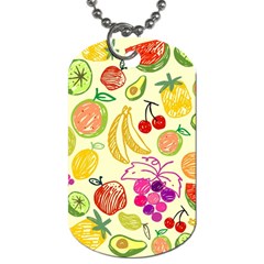 Cute Fruits Pattern Dog Tag (two Sides) by paulaoliveiradesign