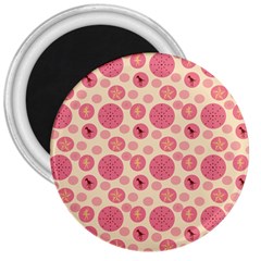 Cream Retro Dots 3  Magnets by snowwhitegirl