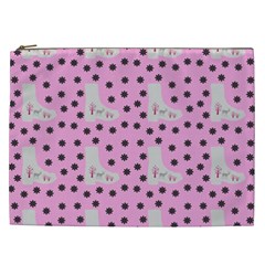 Deer Boots Pink Grey Cosmetic Bag (xxl)  by snowwhitegirl