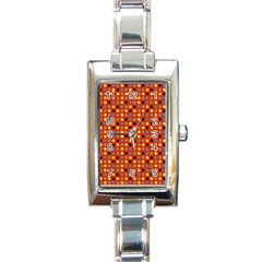 Yellow Black Grey Eggs On Red Rectangle Italian Charm Watch by snowwhitegirl