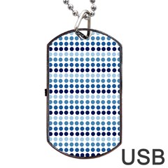 Blue Dots Dog Tag Usb Flash (one Side) by snowwhitegirl