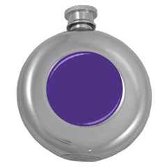 Dark Grape Purple Round Hip Flask (5 Oz) by snowwhitegirl