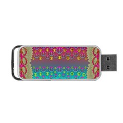 Years Of Peace Living In A Paradise Of Calm And Colors Portable Usb Flash (one Side) by pepitasart
