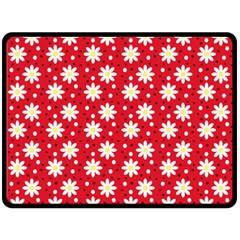 Daisy Dots Red Double Sided Fleece Blanket (large)  by snowwhitegirl