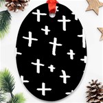 White Cross Oval Ornament (Two Sides) Back