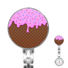Chocolate And Strawberry Icecream Stainless Steel Nurses Watch by jumpercat