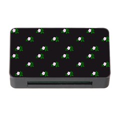 Pink Flowers On Black Big Memory Card Reader With Cf by snowwhitegirl