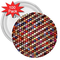Mosaic Pattern Quilt Pattern 3  Button (100 Pack) by paulaoliveiradesign