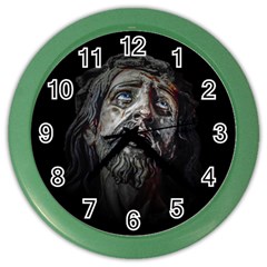 Jesuschrist Face Dark Poster Color Wall Clocks by dflcprints