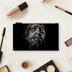 Jesuschrist Face Dark Poster Cosmetic Bag (small)  by dflcprints