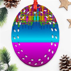 Sky Earth And Star Fall Oval Filigree Ornament (two Sides) by pepitasart