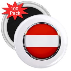 Austria Country Nation Flag 3  Magnets (100 Pack) by Nexatart