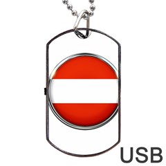 Austria Country Nation Flag Dog Tag Usb Flash (two Sides) by Nexatart