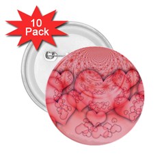 Heart Love Friendly Pattern 2 25  Buttons (10 Pack)  by Nexatart