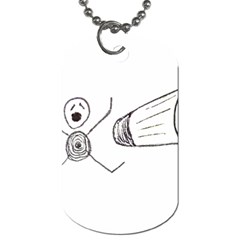 Violence Concept Drawing Illustration Small Dog Tag (one Side) by dflcprints