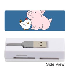 Go Vegan - Cute Pig And Chicken Memory Card Reader (stick)  by Valentinaart
