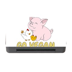 Go Vegan - Cute Pig And Chicken Memory Card Reader With Cf by Valentinaart