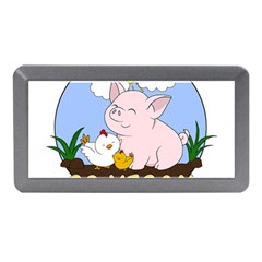 Go Vegan - Cute Pig And Chicken Memory Card Reader (mini) by Valentinaart