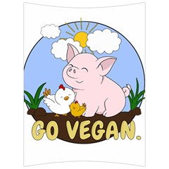 Go Vegan - Cute Pig And Chicken Back Support Cushion by Valentinaart