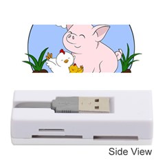 Friends Not Food - Cute Pig And Chicken Memory Card Reader (stick)  by Valentinaart