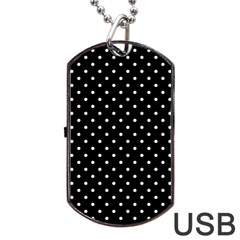 Black Polka Dots Dog Tag Usb Flash (one Side) by jumpercat