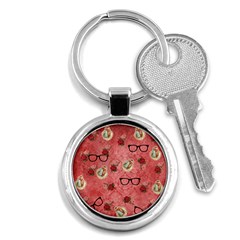 Vintage Glasses Rose Key Chains (round)  by snowwhitegirl