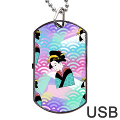 Japanese Abstract Dog Tag Usb Flash (one Side) by snowwhitegirl