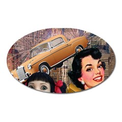Out In The City Oval Magnet by snowwhitegirl