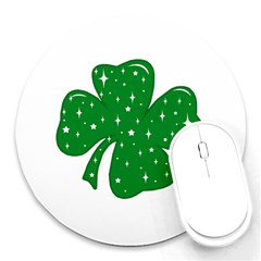 Sparkly Clover Round Mousepads by Valentinaart