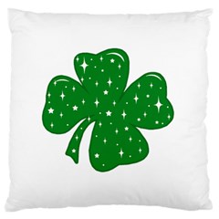 Sparkly Clover Large Flano Cushion Case (one Side) by Valentinaart