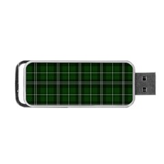 Green Plaid Pattern Portable Usb Flash (two Sides) by Valentinaart