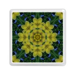 Fantasy Plumeria Decorative Real And Mandala Memory Card Reader (square)  by pepitasart