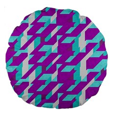 Fabric Textile Texture Purple Aqua Large 18  Premium Round Cushions by Nexatart