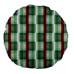 Fabric Textile Texture Green White Large 18  Premium Round Cushions by Nexatart