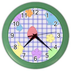 Easter Patches  Color Wall Clocks by Valentinaart
