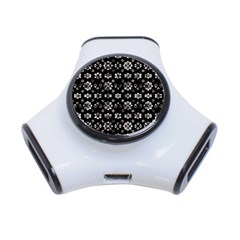 Dark Luxury Baroque Pattern 3-port Usb Hub by dflcprints