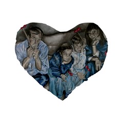 The Nobodies Standard 16  Premium Flano Heart Shape Cushions by redmaidenart