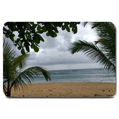 Through The Trees  Large Doormat  by StarvingArtisan