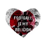 Football is my religion Standard 16  Premium Flano Heart Shape Cushions Front