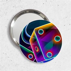 3d Cube Dice Neon 2 25  Handbag Mirrors by Sapixe