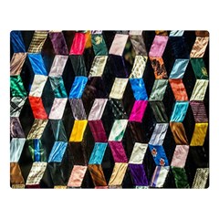Abstract Multicolor Cubes 3d Quilt Fabric Double Sided Flano Blanket (large)  by Sapixe