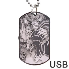 Chinese Dragon Tattoo Dog Tag Usb Flash (two Sides) by Sapixe