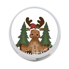 Christmas Moose 4-port Usb Hub (one Side) by Sapixe